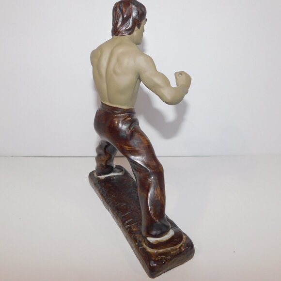 Vintage  Bruce Lee 9" Ceramic Figure Figurine Sculpture Statue Kung Fu - Picture 7 of 9